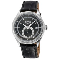 Gevril MEN'S Empire Leather Black Dial Watch 48100