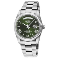 Gevril MEN'S West Village Stainless Steel Green Dial Watch 48950B
