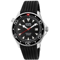 Gevril MEN'S Hudson Yards Rubber Black Dial Watch 48800R