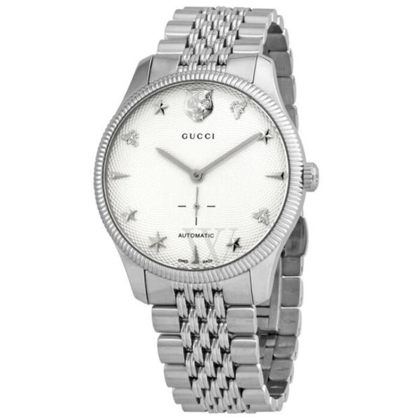 구찌 구찌 Gucci MEN'S G-Timeless Stainless Steel Silver Dial Watch YA126354