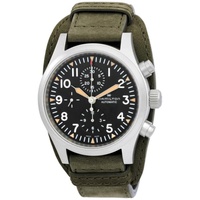 Hamilton MEN'S Khaki Field Chronograph Leather Black Dial Watch H71706830