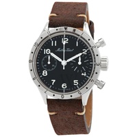 Mathey-Tissot MEN'S Homage Type XX Chronograph Leather Black Dial Watch TYPEXXIISE