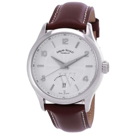 Armand Nicolet MEN'S M02-4 Leather Silver Dial Watch A840AAA-AG-P140MR2