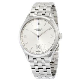 몽블랑 MEN'S Heritage Chronometrie Stainless Steel Silvery White Dial Watch 112532