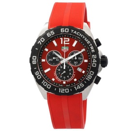 Tag Heuer MEN'S Formula 1 Chronograph Rubber Red Dial Watch CAZ101AN.FT8055