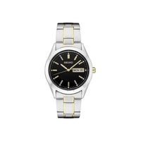 Seiko MEN'S 에센셜 Essentials Stainless Steel Black Dial Watch SUR363