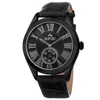 August Steiner MEN'S Leather Black Dial Watch AS8203BK