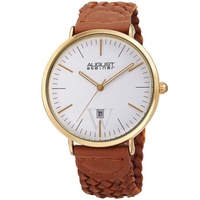 August Steiner MEN'S Leather White Dial Watch AS8293TN