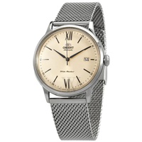 Orient MEN'S Bambino Stainless Steel Mesh Champagne Dial Watch RA-AC0020G10B