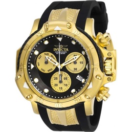 Invicta MEN'S Subaqua Chronograph Silicone and Stainless Steel Black Dial Watch 26965