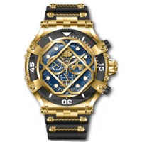 Invicta MEN'S Pro Diver Chronograph Cable and Silicone Gold and Blue Dial Watch 37178