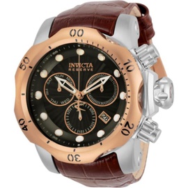 Invicta MEN'S Reserve Chronograph Leather Gunmetal Dial Watch 32958