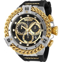 Invicta MEN'S Reserve Chronograph Silicone with Yellow Gold-tone Stainless Steel Black Dial Watch 33152