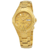 MEN'S Seiko 5 Stainless Steel Gold-tone Dial Watch SNZE32