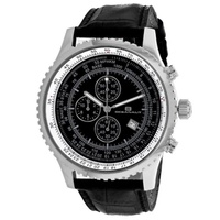 Oceanaut MEN'S Actuator Chronograph Leather Black Dial Watch OC0312