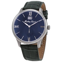 Mathey-Tissot MEN'S Edmond Quartz Leather Blue Dial Watch H1886QAS GR