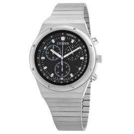 Citizen MEN'S Chronograph Stainless Steel Black Dial Watch AT2540-57E