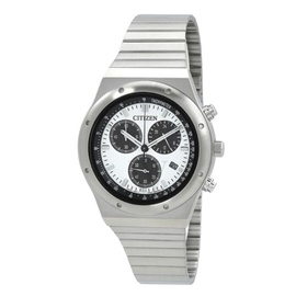 Citizen MEN'S Chronograph Stainless Steel White Dial Watch AT2541-54A