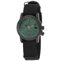 Glycine MEN'S Airman Contemporary Worldtimer Nylon Dark Green Dial Watch GL1033