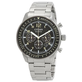 Citizen MEN'S Eco-Drive Chronograph Stainless Steel Black Dial Watch CA4500-83E