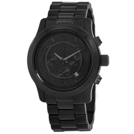 Michael Kors MEN'S Runway Chronograph Stainless Steel Black Dial Watch MK9073