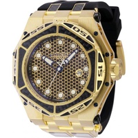 Invicta MEN'S Carbon Hawk Carbon Fiber and Silicone and Stainless Steel Two-tone (Black and Gold-tone) Dial Watch 38909