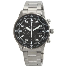 Citizen MEN'S Aviator Chronograph Stainless Steel Black Dial Watch CA0690-88E