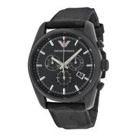 Emporio Armani MEN'S Sport Chronograph Canvas Black Dial Watch AR6051