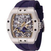 Invicta MEN'S NFL Baltimore Ravens Silicone Transparent Dial Watch 45071