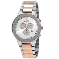 Citizen MEN'S Chronograph Stainless Steel White Dial Watch AT2244-84A