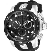 Invicta MEN'S Venom Chronograph Silicone and Stainless Steel Black Dial Watch 25900