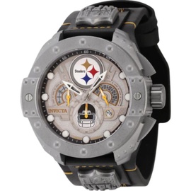 Invicta MEN'S NFL Chronograph Leather Gunmetal Dial Watch 45115