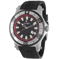 Calibre MEN'S Hawk Date Rubber Black and Red Dial Watch SC-4H1-04-007.4