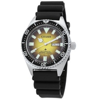 Citizen MEN'S Promaster Diver Rubber Smoky Yellow Dial Watch NY0120-01X
