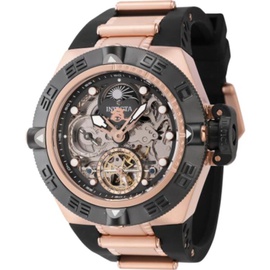 Invicta MEN'S Subaqua Silicone and Stainless Steel Rose Gold and Black Dial Watch 43911