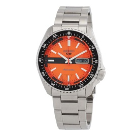 Seiko MEN'S 5 Sports Stainless Steel Orange Dial Watch SRPK11K1
