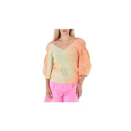 스텔라 맥카트니 Stella McCartney Ladies Orchid Tie-Dyed V-Neck Blouse, Brand Size 40 (US Size 6) 604166 STA21