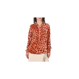 스텔라 맥카트니 Stella McCartney Leopard Printed Silk Crepe De Chine Shirt, Brand Size 36 (US Size 2) 531885 3AS200-5940