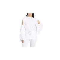 버버리 Burberry Ladies White Cut-out Sleeve Oversized Top 4564234