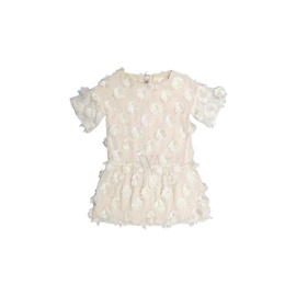 버버리 Burberry Girls Natural White Anabella Ruffle Sleeve Dress 4058041