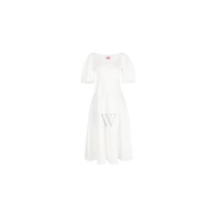 Kenzo Ladies Off White Broderie Anglais Embroidered Midi Dress FD52RO1169FG.02