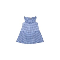 Bonton Girls Vichy Blue Gingham Cotton Dress E22EGLANTI20-C605