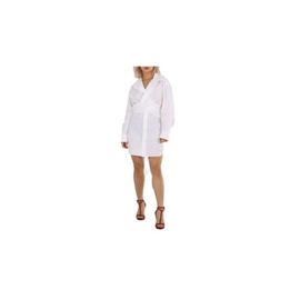 T by 알렉산더 왕 Alexander Wang Ladies White Cotton Cross Front Shirt Dress 4WC2226175-100