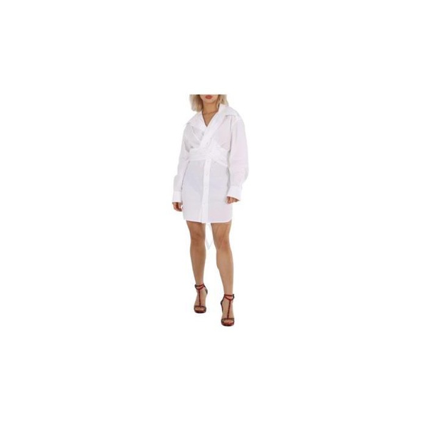 알렉산더왕 T by 알렉산더 왕 Alexander Wang Ladies White Cotton Cross Front Shirt Dress 4WC2226175-100