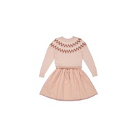 몽클레어 Moncler Girls Light Pink Fair Isle-knit Dress G29549I71110-A9638-503