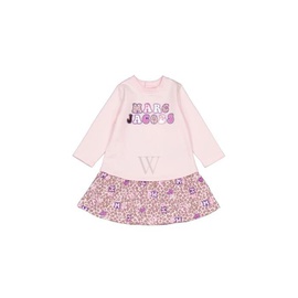 Little 마크 제이콥스 Marc Jacobs Infant Pink Leo Logo Print Sweater Dress W92020-475