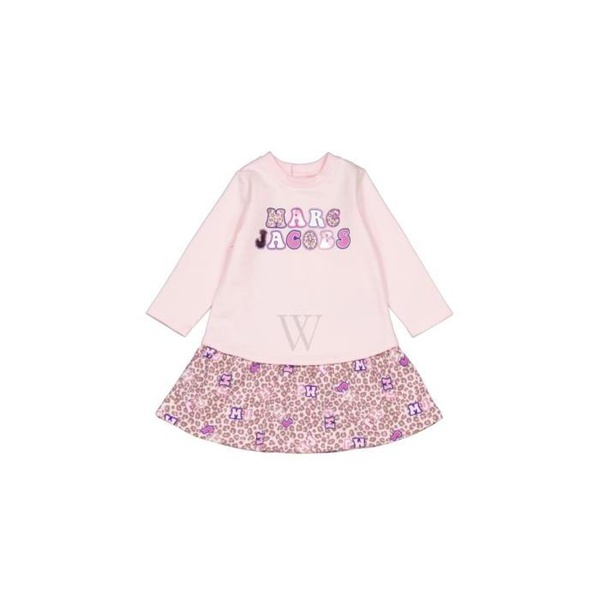 Marc Jacobs Little 마크 제이콥스 Marc Jacobs Infant Pink Leo Logo Print Sweater Dress W92020-475