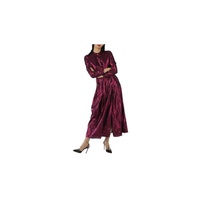 버버리 Burberry Metallic Long Sleeve Pleated Dress 4067651