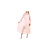 버버리 Burberry Ladies Pleated Lace Dress In Powder Pink 4072268