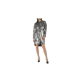 버버리 Burberry Ladies Silk Lurex Shirt Dress With Pleats 4068396